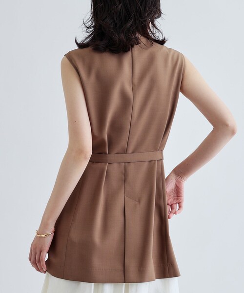 GALLEST(ギャレスト)の「【セットアップ可】ナローベルテッドジレ【カセット服/オケージョン/通勤】(ベスト・レディース・チャコールグレー/ブラック/ベージュ/キャメル/ブラック系2・36/38/40)」の14枚目の写真