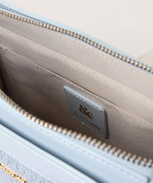 & chouette（アンドシュエット）の「ツイードスクエアバッグ（ハンドバッグ・レディース・ミント/ピンク/オフホワイト/ライトブルー・FREE）」の5枚目の写真