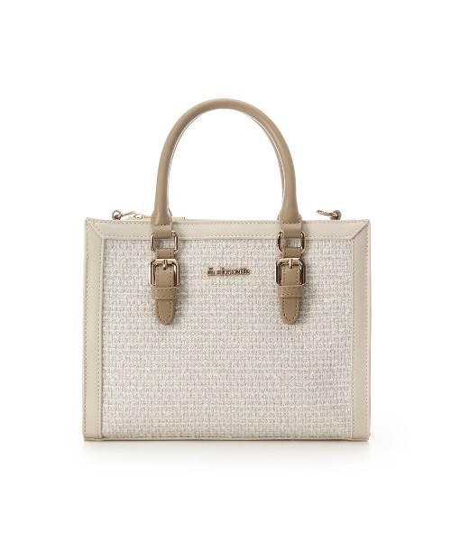 & chouette（アンドシュエット）の「ツイードスクエアバッグ（ハンドバッグ・レディース・ミント/ピンク/オフホワイト/ライトブルー・FREE）」の2枚目の写真