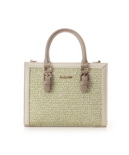 & chouette（アンドシュエット）の「ツイードスクエアバッグ（ハンドバッグ・レディース・ミント/ピンク/オフホワイト/ライトブルー・FREE）」の13枚目の写真