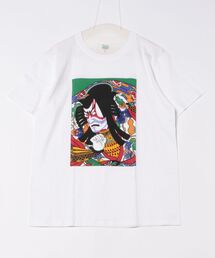 JIN plus（ジンプラス）の「歌舞伎隈取　JIN+ 　半袖ホワイトTシャツ（Tシャツ/カットソー）」