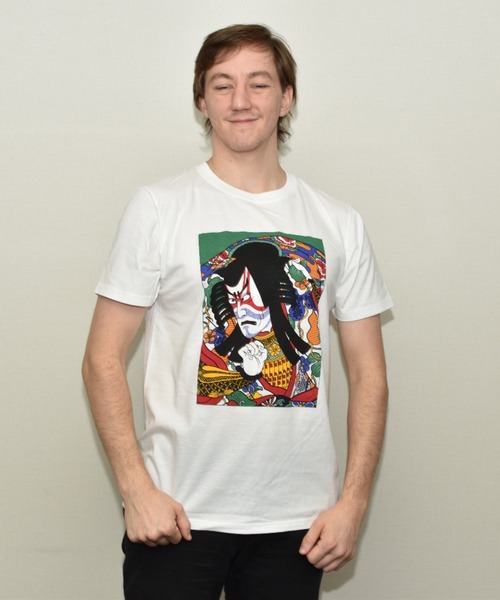 セール】歌舞伎隈取 JIN+ 半袖ホワイトTシャツ（Tシャツ