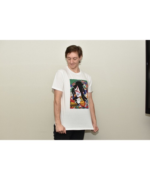 JIN plus(ジンプラス)の「歌舞伎隈取 JIN+ 半袖ホワイトTシャツ(Tシャツ/カットソー・メンズ・ホワイト系その他2/ホワイト系その他4/ホワイト系その他/ホワイト系その他3・MEDIUM/X-LARGE/SMALL/LARGE)」の5枚目の写真