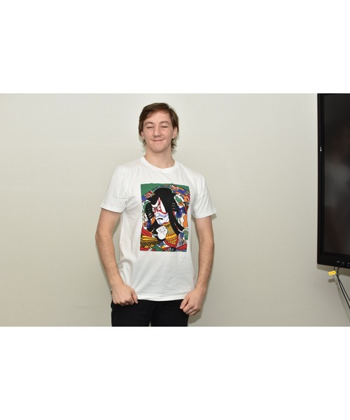JIN plus(ジンプラス)の「歌舞伎隈取 JIN+ 半袖ホワイトTシャツ(Tシャツ/カットソー・メンズ・ホワイト系その他2/ホワイト系その他4/ホワイト系その他/ホワイト系その他3・MEDIUM/X-LARGE/SMALL/LARGE)」の12枚目の写真