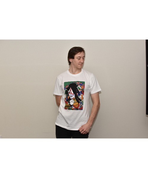 JIN plus(ジンプラス)の「歌舞伎隈取 JIN+ 半袖ホワイトTシャツ(Tシャツ/カットソー・メンズ・ホワイト系その他2/ホワイト系その他4/ホワイト系その他/ホワイト系その他3・MEDIUM/X-LARGE/SMALL/LARGE)」の13枚目の写真