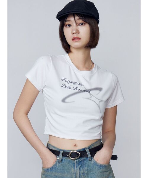 EMODA（エモダ）の「スプレーアートTシャツ（Tシャツ/カットソー・レディース・ブラック/ホワイト/ネイビー・FREE）」の11枚目の写真