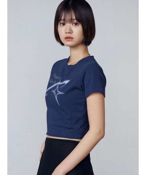 EMODA（エモダ）の「スプレーアートTシャツ（Tシャツ/カットソー・レディース・ブラック/ホワイト/ネイビー・FREE）」の22枚目の写真