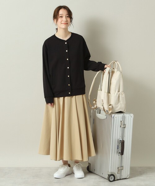 ITS'DEMO（イッツデモ）の「◆【旅行／キャリーオン／通勤】撥水10ポケリュック（バックパック/リュック・レディース・ブラック/アイボリー/ナチュラル・00）」の6枚目の写真