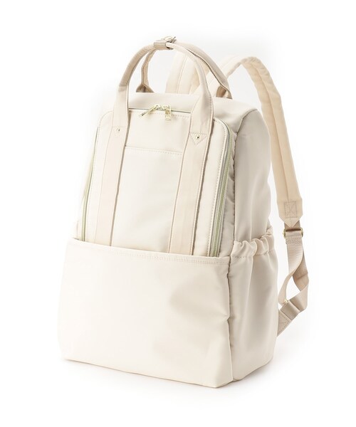 ITS'DEMO（イッツデモ）の「◆【旅行／キャリーオン／通勤】撥水10ポケリュック（バックパック/リュック・レディース・ブラック/アイボリー/ナチュラル・00）」の11枚目の写真