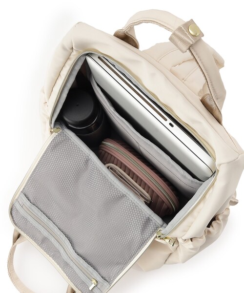 ITS'DEMO（イッツデモ）の「◆【旅行／キャリーオン／通勤】撥水10ポケリュック（バックパック/リュック・レディース・ブラック/アイボリー/ナチュラル・00）」の21枚目の写真