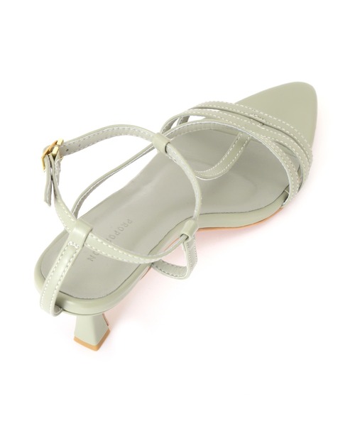PROPORTION BODY DRESSING(プロポーションボディドレッシング)の「ポインテッドTストラップアシメサンダル / 1215182403(パンプス・レディース・ライトグリーン/ブラック/シルバー・24.0cm/23.5cm/23.0cm)」の5枚目の写真