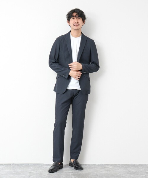 NOLLEY’S(ノーリーズ)の「《ビジカジ/セットアップ対応》ドットサッカーストレッチパンツ 25SS(その他パンツ・メンズ・ネイビー/グレー/ブルー・S/M/L/XL)」の4枚目の写真