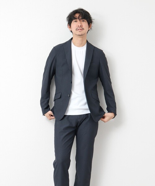 NOLLEY’S(ノーリーズ)の「《ビジカジ/セットアップ対応》ドットサッカーストレッチパンツ 25SS(その他パンツ・メンズ・ネイビー/グレー/ブルー・S/M/L/XL)」の6枚目の写真