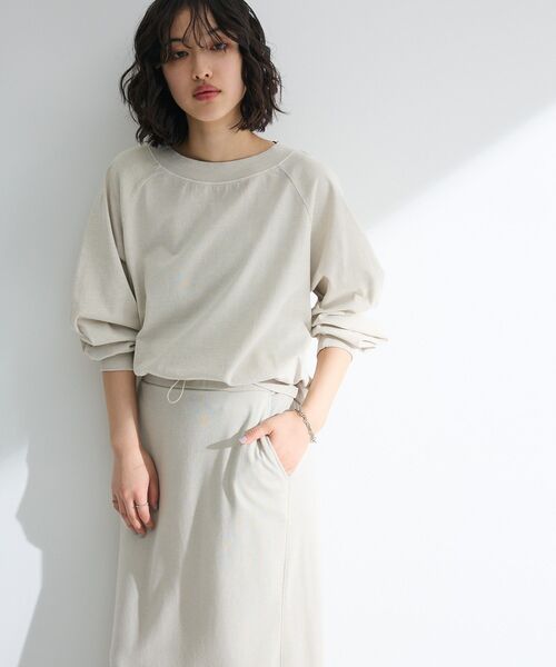 Green　Parks（グリーンパークス）の「ピグメントボートネックプルオーバー（Tシャツ/カットソー・レディース・チャコールグレー/ホワイト系その他2/ライトブルー/ピンク・FREE）」の8枚目の写真