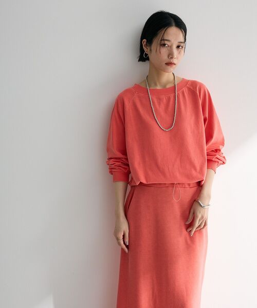 Green　Parks（グリーンパークス）の「ピグメントボートネックプルオーバー（Tシャツ/カットソー・レディース・チャコールグレー/ホワイト系その他2/ライトブルー/ピンク・FREE）」の13枚目の写真