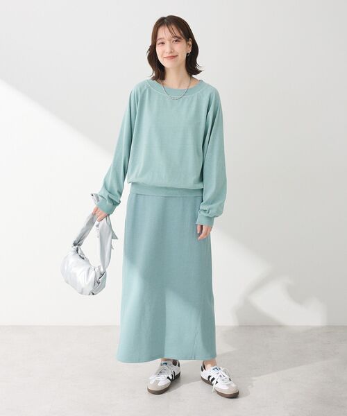 Green　Parks（グリーンパークス）の「ピグメントボートネックプルオーバー（Tシャツ/カットソー・レディース・チャコールグレー/ホワイト系その他2/ライトブルー/ピンク・FREE）」の18枚目の写真