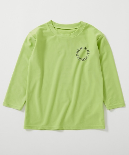 devirock（デビロック）の「UVカット Tシャツ型 長袖ラッシュガード（ラッシュガード・キッズ・ブラック系1/イエロー系1/グリーン系1/ホワイト系1/サックスブルー/ブルーグレー・160cm/150cm/140cm/130cm/120cm/110cm/100cm）」の14枚目の写真