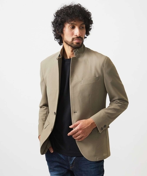 MICHEL KLEIN HOMME (ミッシェルクランオム)の「【セットアップ】ストレッチコンバーチブルジャケット(テーラードジャケット・メンズ・ブラック/ベージュ/グレー・MEDIUM/LARGE/X-LARGE)」の1枚目の写真