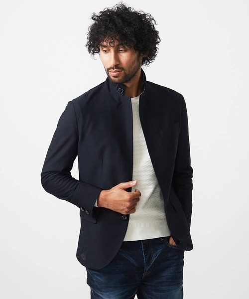 MICHEL KLEIN HOMME (ミッシェルクランオム)の「【セットアップ】ストレッチコンバーチブルジャケット(テーラードジャケット・メンズ・ブラック/ベージュ/グレー・MEDIUM/LARGE/X-LARGE)」の2枚目の写真