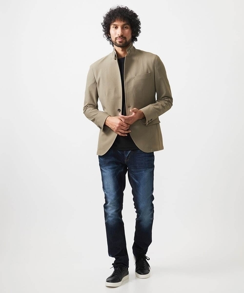MICHEL KLEIN HOMME (ミッシェルクランオム)の「【セットアップ】ストレッチコンバーチブルジャケット(テーラードジャケット・メンズ・ブラック/ベージュ/グレー・MEDIUM/LARGE/X-LARGE)」の4枚目の写真