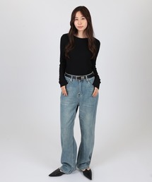 back open rib knit pullover