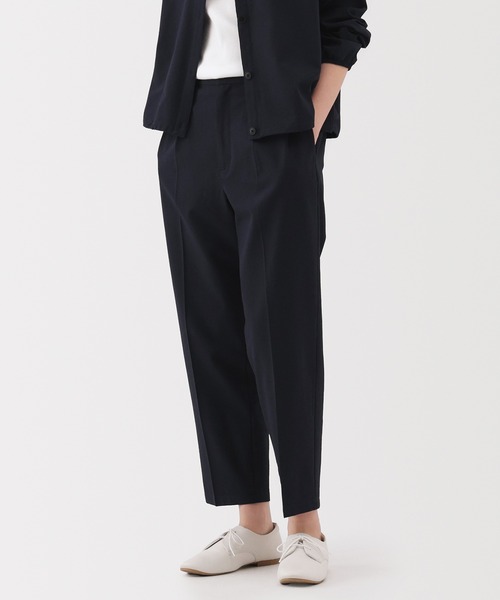 無印良品（ムジルシリョウヒン）の「婦人　風を通す　ストレッチサッカーイージーテーパードパンツ（その他パンツ・レディース・ネイビー/ダークグレー/ベージュ/ブラック・XL/L/M/S/XS）」の4枚目の写真