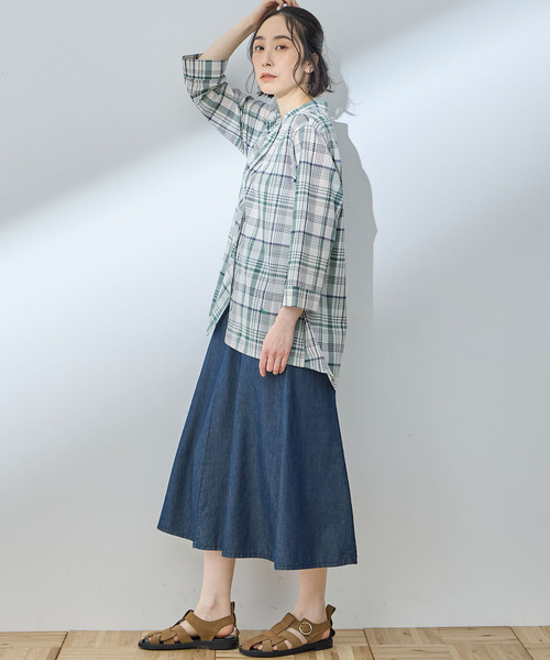 DECOY SINCE 1981(デコイシンスイチキュウハチイチ)の「2025年春夏【接触冷感】デニムフレアスカート(デニムスカート・レディース・ブルー/ネイビー・64/67/70)」の19枚目の写真