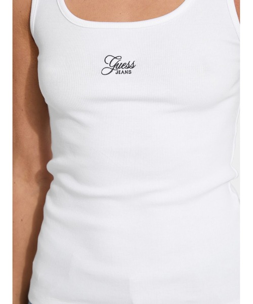 GUESS JEANS(ゲスジーンズ)の「GUESS JEANS Tank Top Slim Rib Embro タンクトップ(タンクトップ・レディース・ブラック/ホワイト・MEDIUM/X-SMALL/SMALL/LARGE)」の17枚目の写真