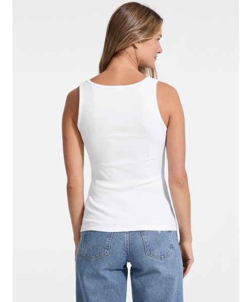 GUESS JEANS Tank Top Slim Rib Embro タンクトップ | GUESS(ゲス