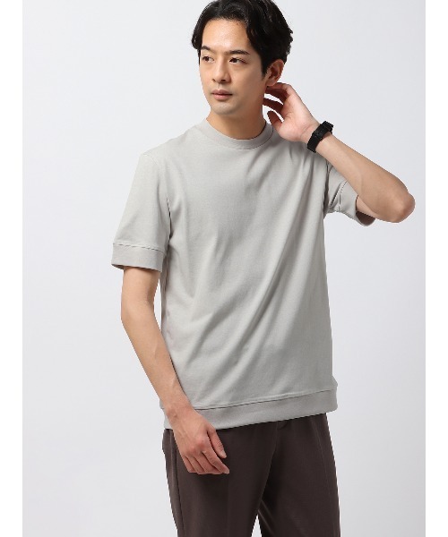 SUIT SQUARE（スーツスクエア）の「オフィT Tシャツ 半袖 ウォッシャブル プレーティング天竺（Tシャツ/カットソー・メンズ・ホワイト系/グレー系/ネイビー系/ブルー系/ブラック系・LL/3L/S/M/L）」の3枚目の写真