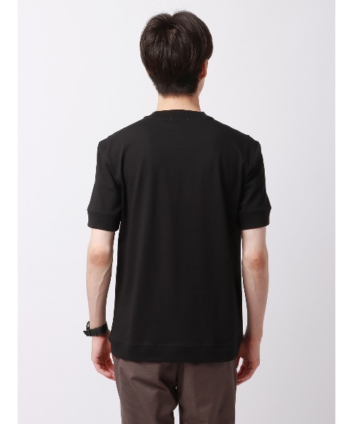 SUIT SQUARE（スーツスクエア）の「オフィT Tシャツ 半袖 ウォッシャブル プレーティング天竺（Tシャツ/カットソー・メンズ・ホワイト系/グレー系/ネイビー系/ブルー系/ブラック系・LL/3L/S/M/L）」の8枚目の写真