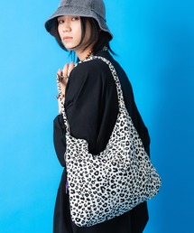 an meets zakka レオパードジャガードソフトコットンショルダーバッグ