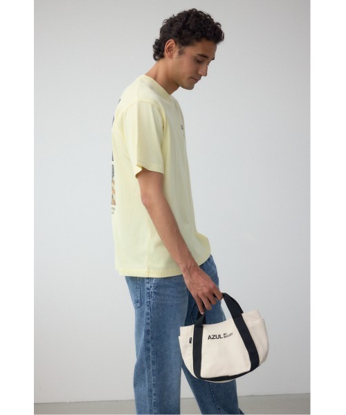 AZUL by moussy(アズールバイマウジー)の「キャンバスロゴミニトート(トートバッグ・メンズ・ブラック/アイボリー/グレー・FREE)」の4枚目の写真