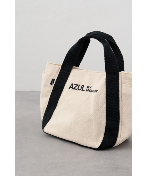AZUL by moussy(アズールバイマウジー)の「キャンバスロゴミニトート(トートバッグ・メンズ・ブラック/アイボリー/グレー・FREE)」の7枚目の写真