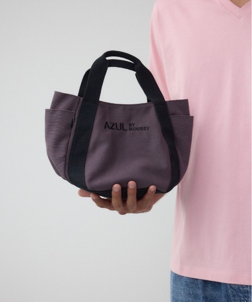 AZUL by moussy(アズールバイマウジー)の「キャンバスロゴミニトート(トートバッグ・メンズ・ブラック/アイボリー/グレー・FREE)」の21枚目の写真