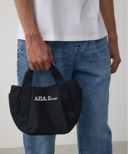 AZUL by moussy(アズールバイマウジー)の「キャンバスロゴミニトート(トートバッグ・メンズ・ブラック/アイボリー/グレー・FREE)」の20枚目の写真