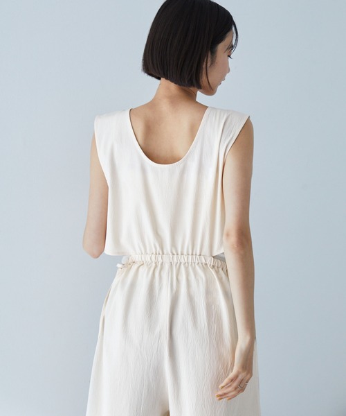 ホワイト オールインワン サイドファスナー ホワイト オールインワン サイドファスナー