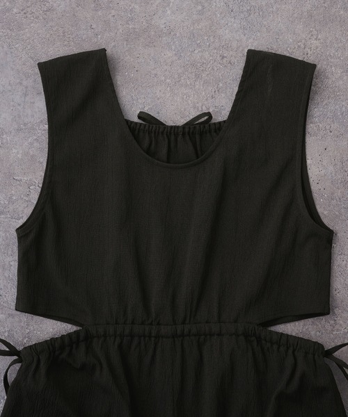 MARS＊　オールインワン 2WAY サイドドロスト リボンギャザーオープンオールインワン/速