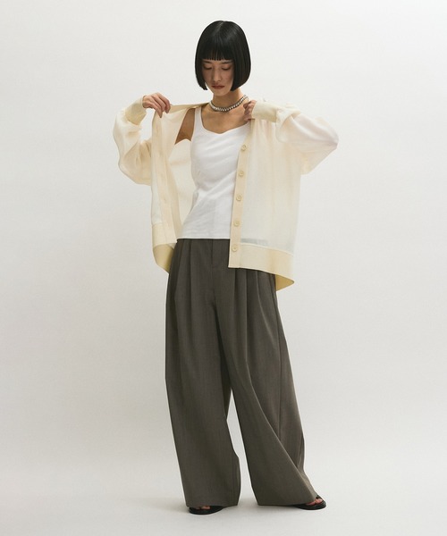ウラン様アダムエロペ　新品　【接触冷感】ハイツイストボイルカーディガン　ブラウン ADAM ET ROPE'｜【接触冷感】ハイツイストボイルカーディガン