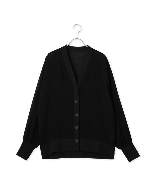 アダムエロペ　新品　【接触冷感】ハイツイストボイルカーディガン　ブラック ADAM ET ROPÉ FEMME(アダム エ ロペ ファム) / 【接触冷感】ハイ