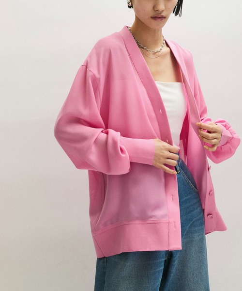 ウラン様アダムエロペ　新品　【接触冷感】ハイツイストボイルカーディガン　ブラウン ADAM ET ROPE'｜【接触冷感】ハイツイストボイルカーディガン