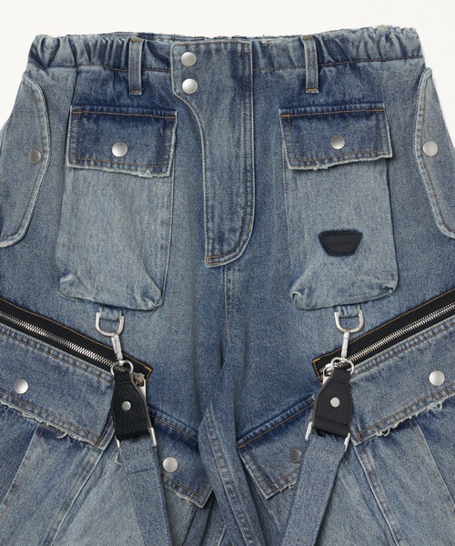 FORSOMEONE(フォーサムワン)の「FORSOMEONE DENIM CROP CARGO(カーゴパンツ・メンズ・インディゴブルー/ブラック・48/50/46)」の7枚目の写真