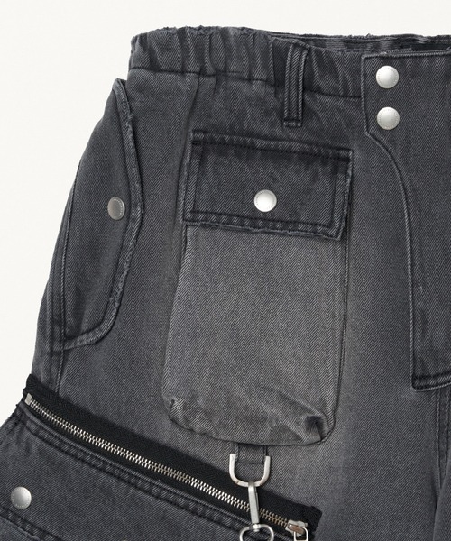 FORSOMEONE(フォーサムワン)の「FORSOMEONE DENIM CROP CARGO(カーゴパンツ・メンズ・インディゴブルー/ブラック・48/50/46)」の9枚目の写真