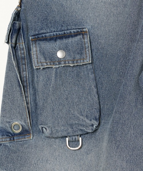 FORSOMEONE(フォーサムワン)の「FORSOMEONE DENIM CROP CARGO(カーゴパンツ・メンズ・インディゴブルー/ブラック・48/50/46)」の16枚目の写真