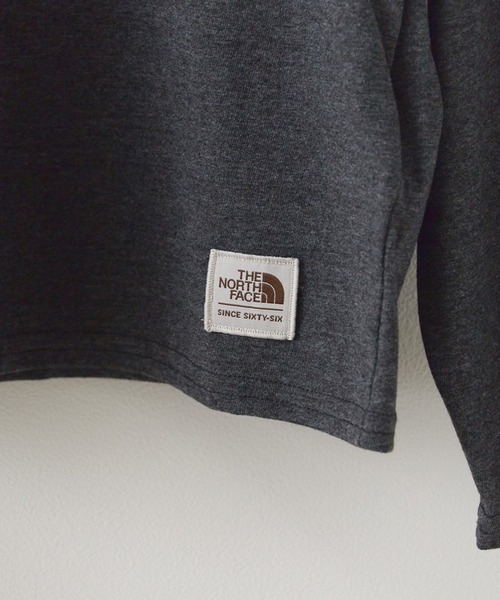 THE NORTH FACE(ザノースフェイス)の「THE NORTH FACE/ザ・ノースフェイス ワンポイントロゴ フード付き プルオーバーロングスリーブTシャツ 秋服 冬服(パーカー・レディース・グレー/ブルー/スミクロ・M/L/XL/S)」の5枚目の写真