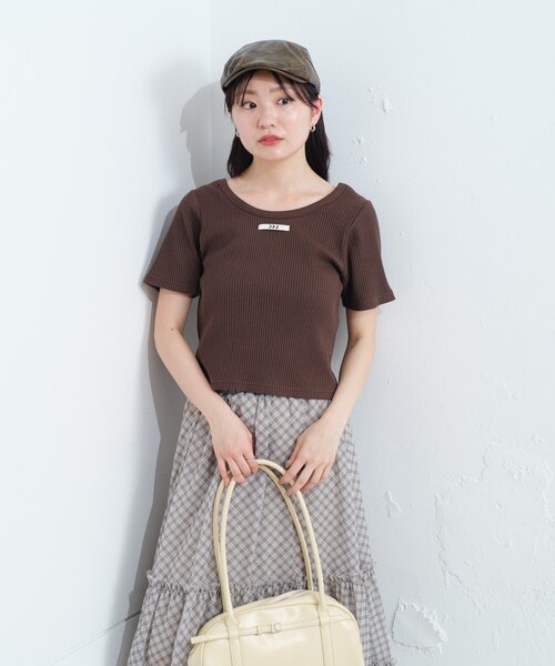 Kastane（カスタネ）の「【新色追加】ニットタグリブTEE（Tシャツ/カットソー・レディース・アイボリー/ブラック/ブルー系その他/イエロー/ネイビー/ブラウン・FREE）」の8枚目の写真