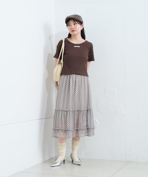 Kastane（カスタネ）の「【新色追加】ニットタグリブTEE（Tシャツ/カットソー・レディース・アイボリー/ブラック/ブルー系その他/イエロー/ネイビー/ブラウン・FREE）」の11枚目の写真