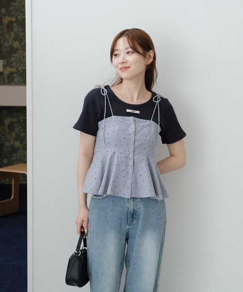 Kastane（カスタネ）の「【新色追加】ニットタグリブTEE（Tシャツ/カットソー・レディース・アイボリー/ブラック/ブルー系その他/イエロー/ネイビー/ブラウン・FREE）」の20枚目の写真