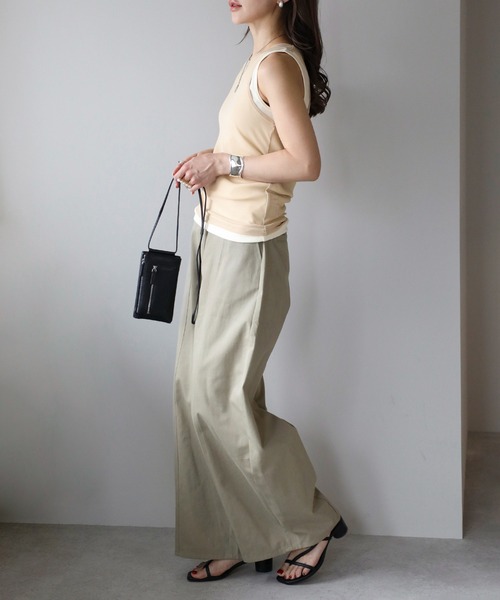 Bonjour Sagan(ボンジュールサガン)の「レイヤードシアータンクトップ(タンクトップ・レディース・ライトベージュ/ホワイト・FREE)」の16枚目の写真