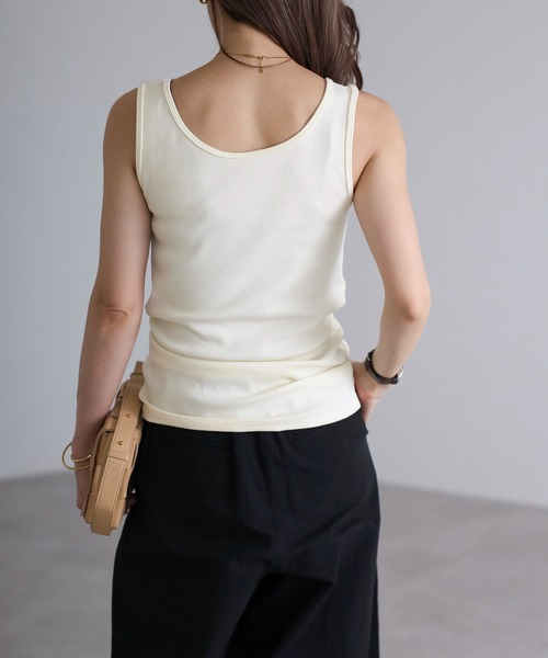 Bonjour Sagan(ボンジュールサガン)の「レイヤードシアータンクトップ(タンクトップ・レディース・ライトベージュ/ホワイト・FREE)」の10枚目の写真